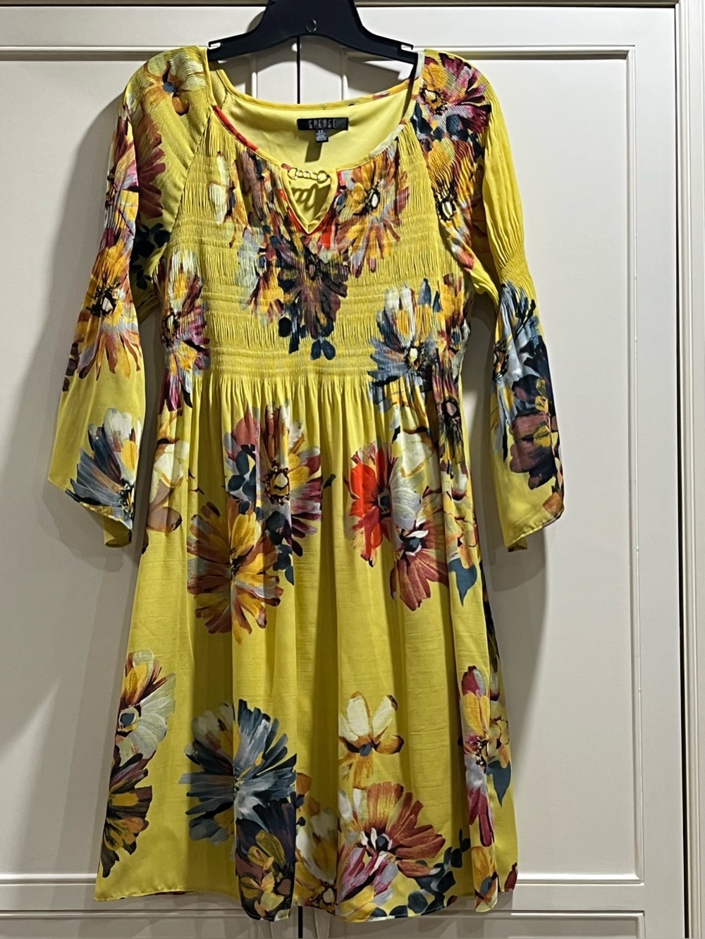 Yellow Floral Smocked Dress size 8